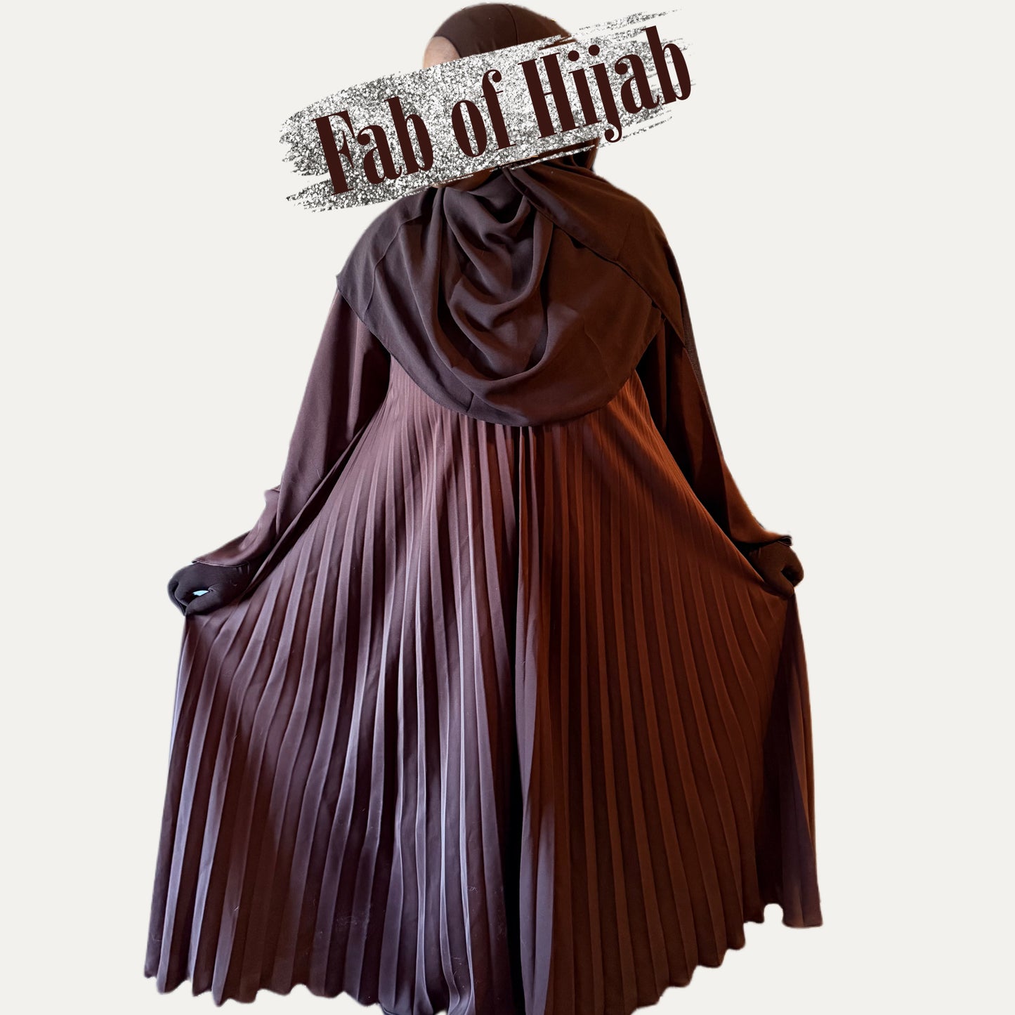 SATIN PLEATED ABAYA WITH SHAYLA