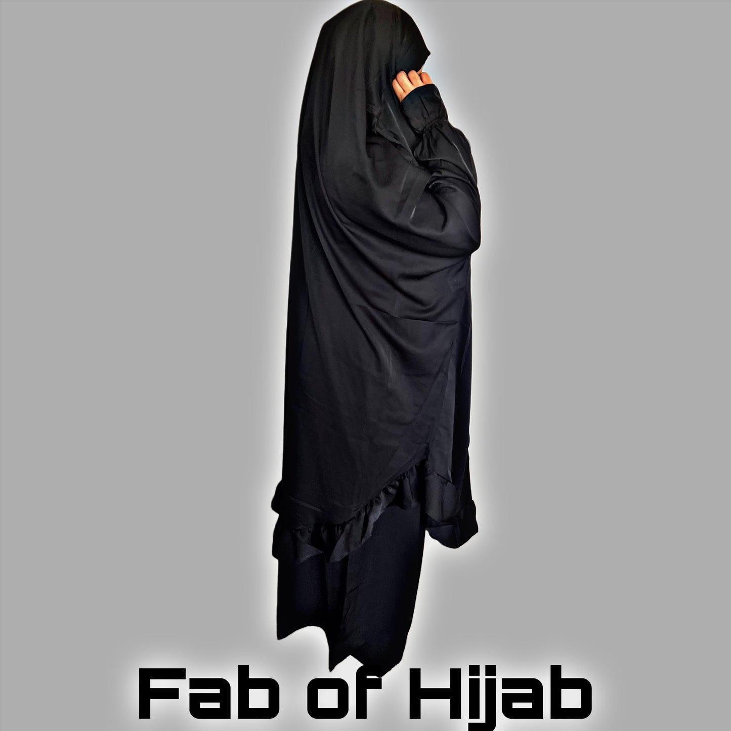 2 PIECE JILBAB SET WITH RUFFLES, SKIRT, & NIQAB