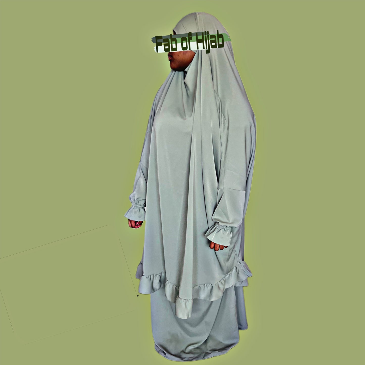 2 PIECE JILBAB SET WITH RUFFLES, SKIRT, & NIQAB