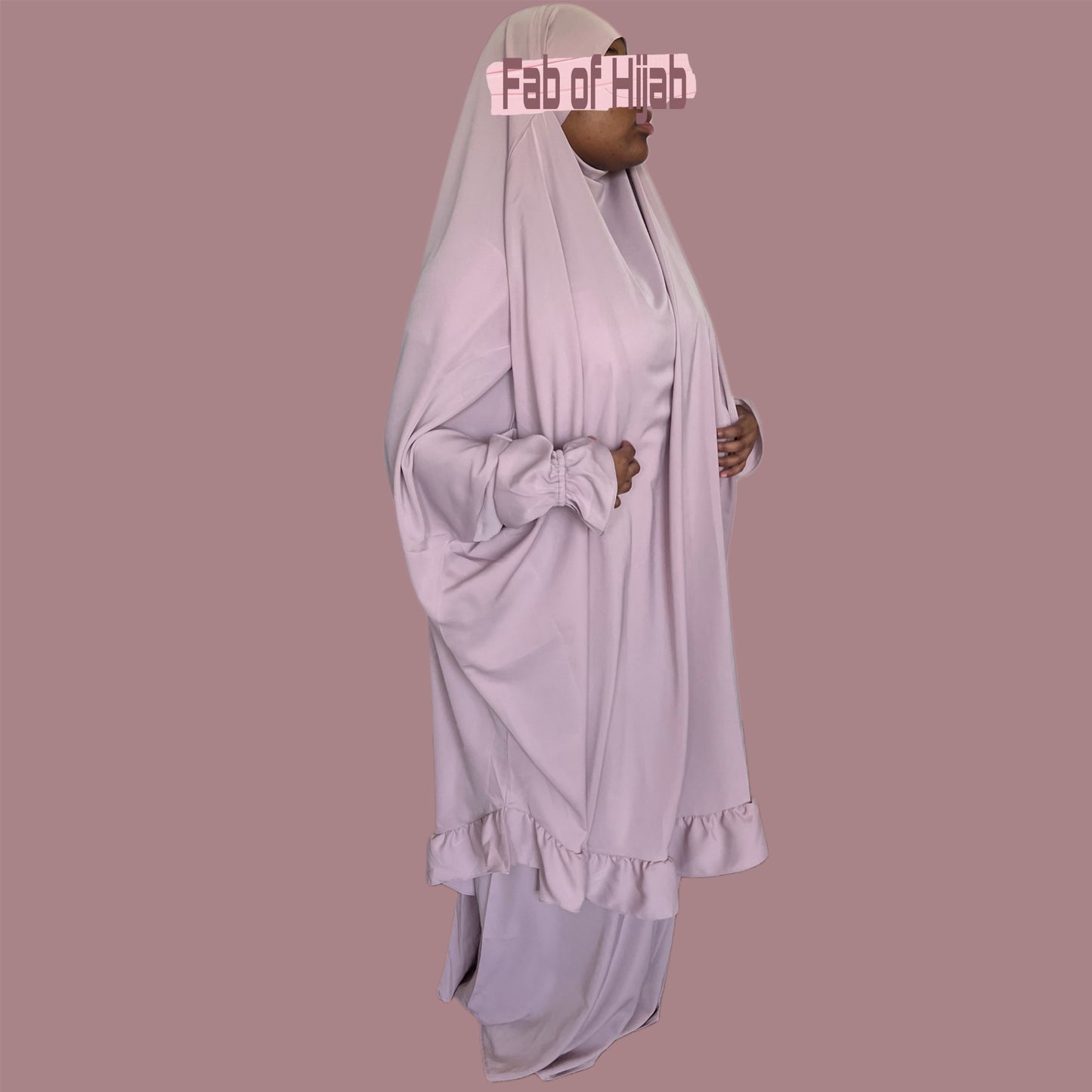 2 PIECE JILBAB SET WITH RUFFLES, SKIRT, & NIQAB