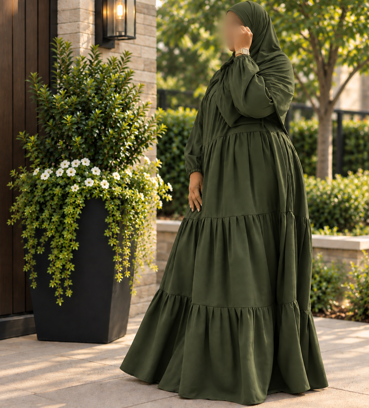 Three Tier Abaya with Shayla