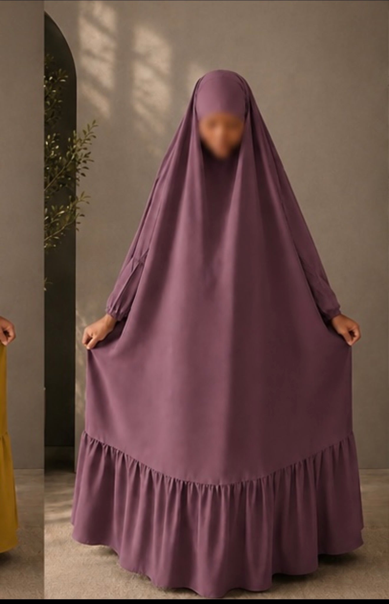 JILBAB OVERHEAD WITH PLEATS AND ELASTIC SLEEVES