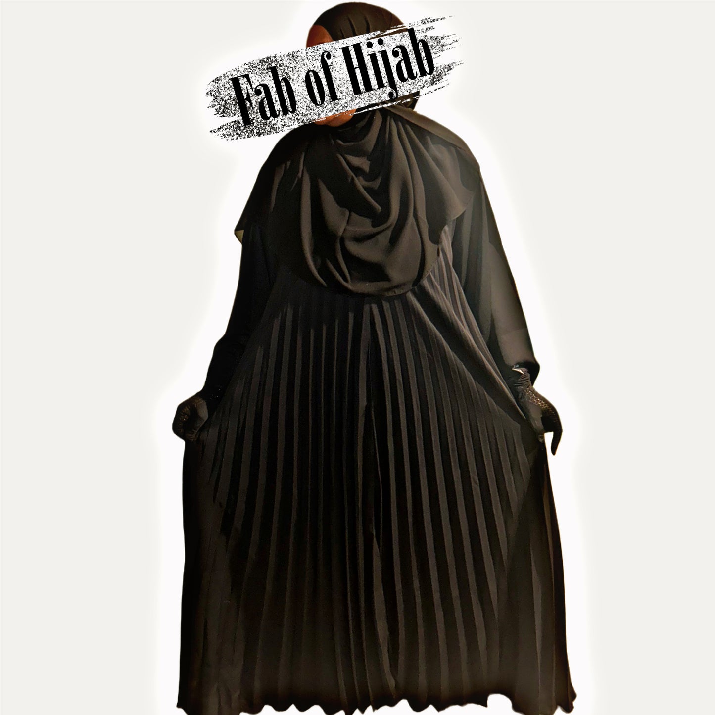 SATIN PLEATED ABAYA WITH SHAYLA
