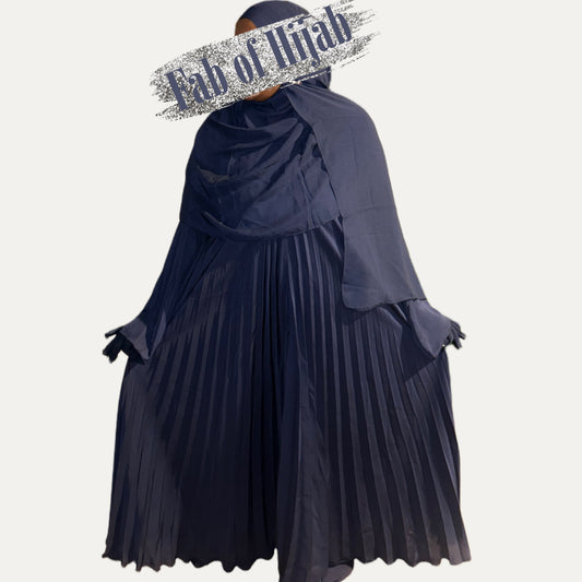 SATIN PLEATED ABAYA WITH SHAYLA