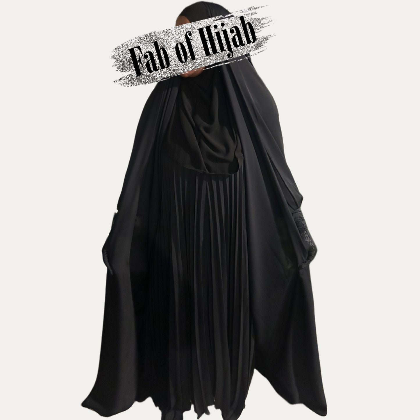 BLACK OPENED OVERHEAD WITH ELASTIC SLEEVES