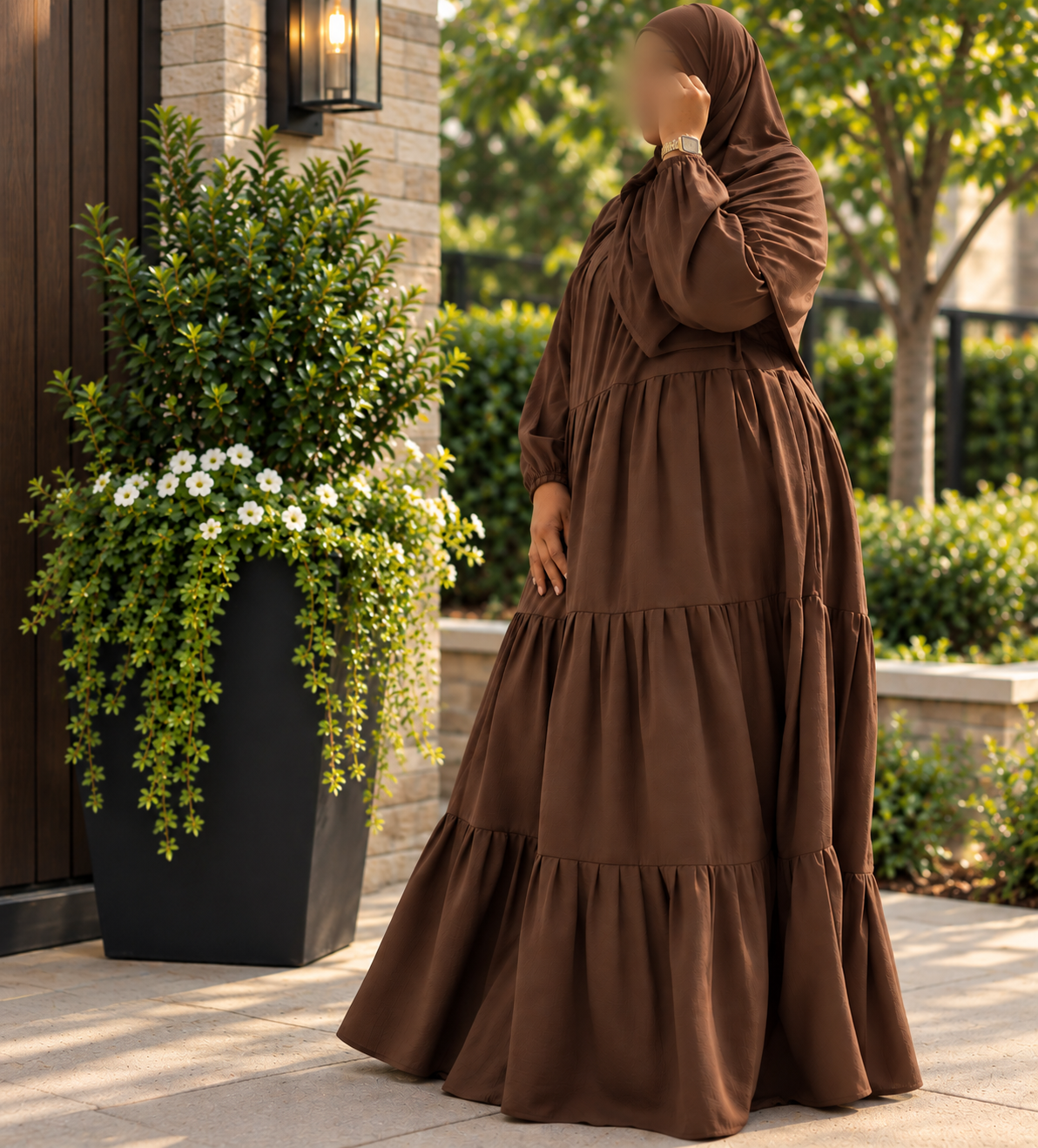 Three Tier Abaya with Shayla